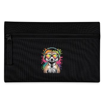 Dj Meerkat with Sunglasses T-Shirt - Pencil Case - black - Front