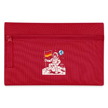 Abenteuerlustiger Astronaut Mit Deutscher Flagge - Federtasche - Rot - Vorne