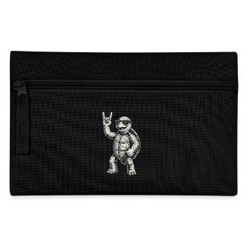 Rock Music Funny Turtle Heavy Metal Retro - Pencil Case - black - Front