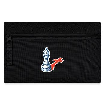 Chess Player Funny Bishop Shadow Design - Pencil Case - black - Front