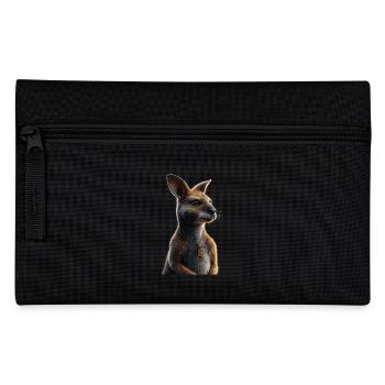 Wallaby Australia Outback Wild Sweet Kangaroo - Pencil Case - black - Front