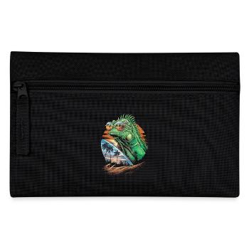 Cool lizard summer with wave and palm trees - Pencil Case - black - Front