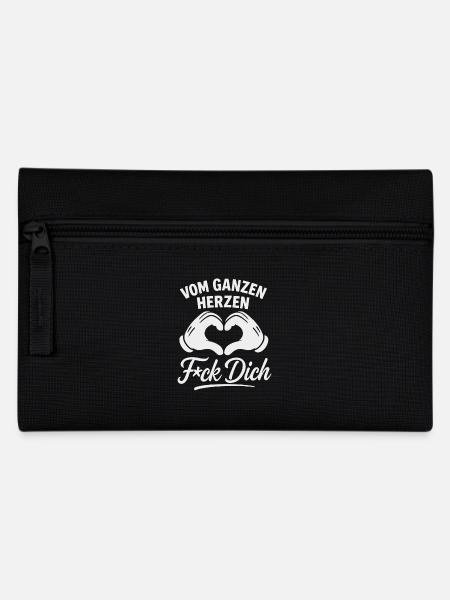 Vom Herzen F*ck Dich – Sarkasmus Shirt - Federtasche - Schwarz