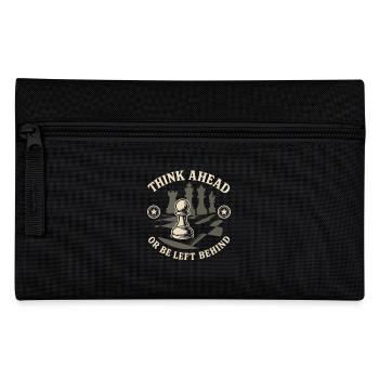 Chess Player Think Ahead Or Be Left Behind Board - Pencil Case - black - Front