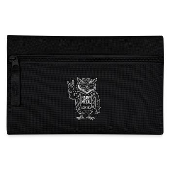 Heavy Metal Hibou Rock Musique Drôle Rétro - Trousse - noir - Devant