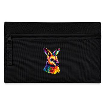 Wallaby Australia Outback Wild Sweet Kangaroo - Pencil Case - black - Front