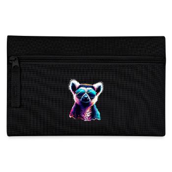 Dj Lemur with Sunglasses T-Shirt - Pencil Case - black - Front