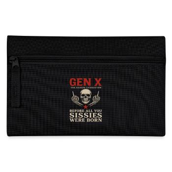 Gen X Skull Middle Finger Rebel - Pencil Case - black - Front