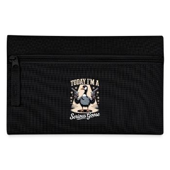 Today I'm a Serious Goose Lustige Gans mit Pistole - Federtasche - Schwarz - Vorne