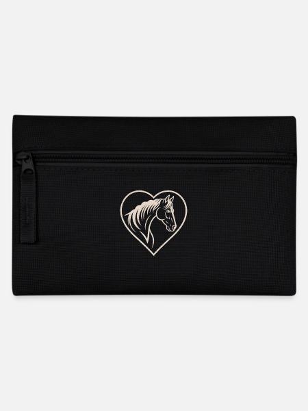 Silhouette de cœur et de cheval - Trousse - noir