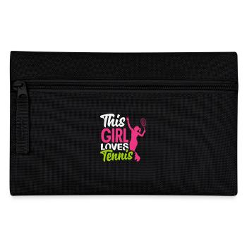 Girl Loves Tennis Player - Pencil Case - black - Front