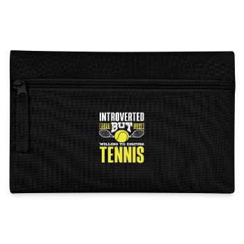 Introverted but willing to talk about tennis - Pencil Case - black - Front