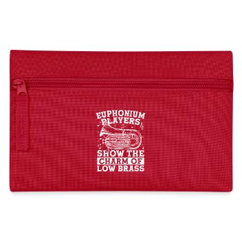 Baritone Player Show The Charm Of Low Brass - Pencil Case - red - Front