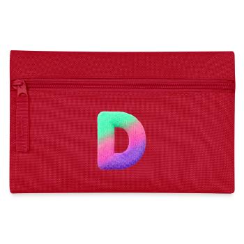 D - Letter in fur look and color gradient - Pencil Case - red - Front