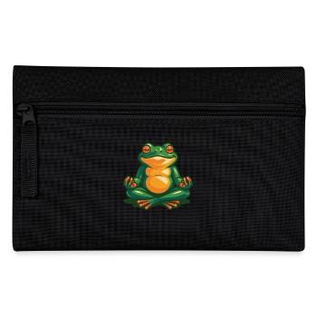 Affirmation Frosch Zum Thema Psychische Gesundheit - Federtasche - Schwarz - Vorne