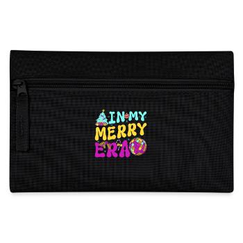 Weihnachten Xmas Spruch Winter In My Merry Era - Federtasche - Schwarz - Vorne