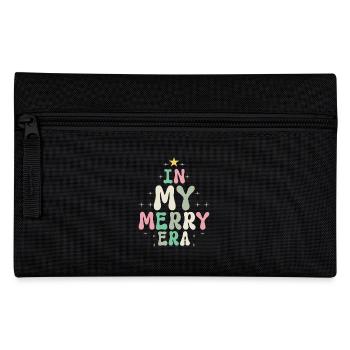 Weihnachten Xmas Spruch Winter In My Merry Era - Federtasche - Schwarz - Vorne