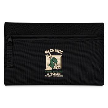 Mechanic Problem Solver Garage Funny Saying - Pencil Case - black - Front