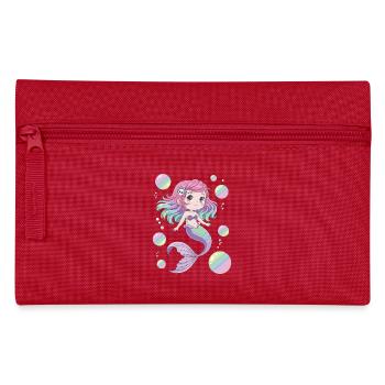 Mignonne Sirène Kawaii – Design Pastel - Trousse - rouge - Devant