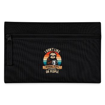I don't like Morning People - Sloth with Coffee - Pencil Case - black - Front