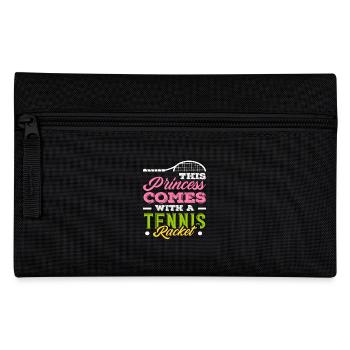 Tennis princess with racket player - Pencil Case - black - Front
