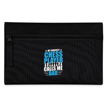 Chess Father Chess Player Dad Kids Son - Pencil Case - black - Front