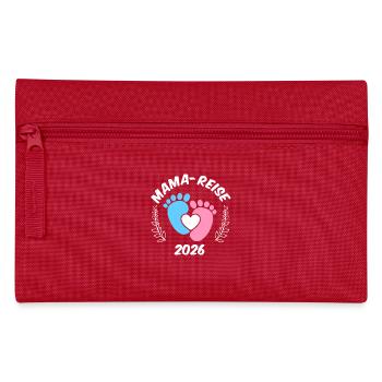 Werdende Mutter MAMA REISE 2026 Lustiges - Federtasche - Rot - Vorne