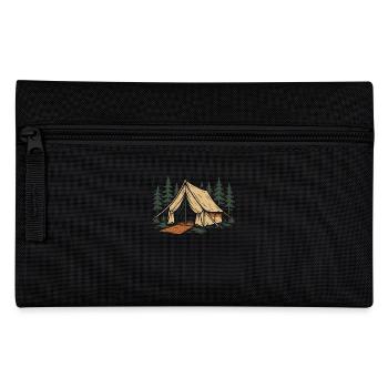 Funny camping adventure tent forest - Pencil Case - black - Front