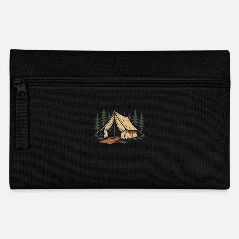 Lustiges Camping-abenteuer-zelt Wald - Federtasche - Schwarz