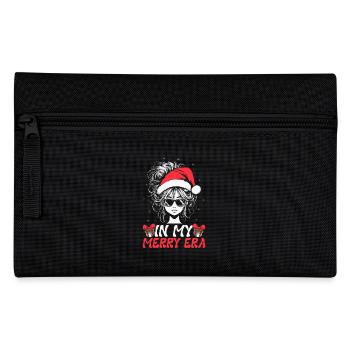 Weihnachten Xmas Spruch Winter In My Merry Era - Federtasche - Schwarz - Vorne