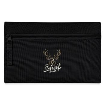 Cooler Hirsch - An Scheiß muas i - Bier & Gaudi - Federtasche - Schwarz - Vorne