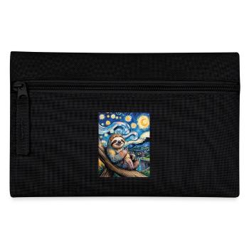 Faultier im Van Gogh Stil – Kunst trifft Chill - Federtasche - Schwarz - Vorne