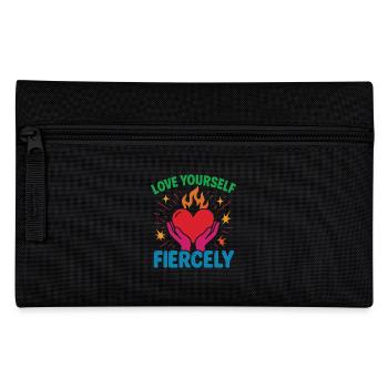 Love Yourself Fiercely Mindfulness Affirmation - Pencil Case - black - Front