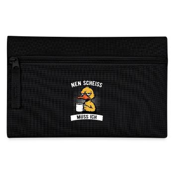 Freche Ente - Nen Scheiß muss ich - Kaffee - Federtasche - Schwarz - Vorne