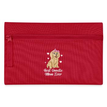 Doodle Mom Dog Illustration - Pencil Case - red - Front