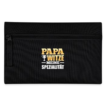 Zukünftiger Vater PAPA WITZE MEINE SPEZIALITÄT - Federtasche - Schwarz - Vorne