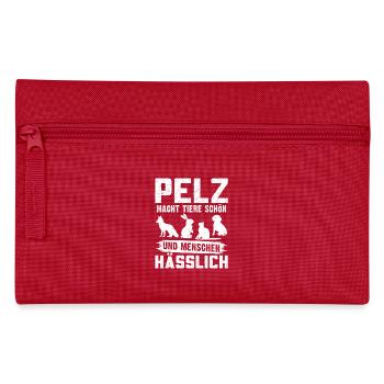 Tierschutz FUR IS WORN BY BEAUTIFUL ANIMALS - Federtasche - Rot - Vorne