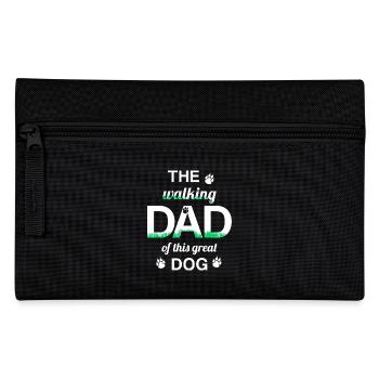 WALKING DAD dog dog dad dog owner master - Pencil Case - black - Front