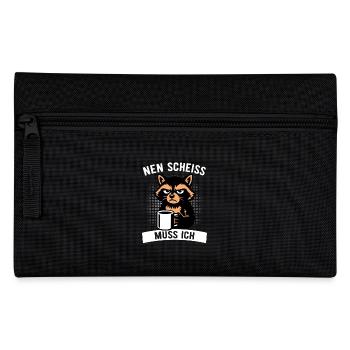 Frecher Waschbär - Nen Scheiß muss ich - Kaffee - Federtasche - Schwarz - Vorne