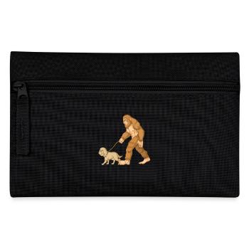 Bigfoot Gehender Goldener Doodle-Hund Illustration - Federtasche - Schwarz - Vorne