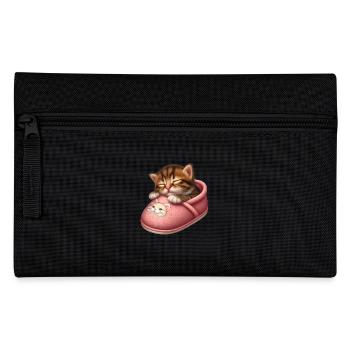 Chaton chaton dormant dans une chaussure - Trousse - noir - Devant
