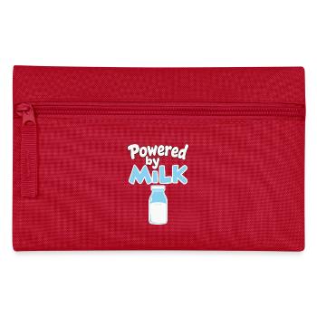 Powered by Milk - Milk Bottle Baby Saying - Pencil Case - red - Front