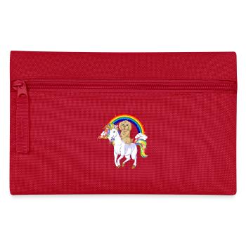GoldenDoodle Reiten Einhorn - Federtasche - Rot - Vorne