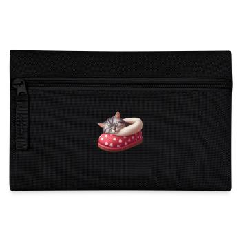Chaton chaton dormant dans une chaussure - Trousse - noir - Devant