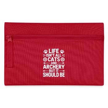 Archery Saying Cats Archery Gift - Pencil Case - red - Front