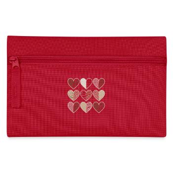 Leopard Muster Herzdesign - Federtasche - Rot - Vorne