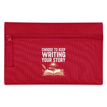 Inspirierendes Design von Sonnenuntergang und offenem Buch - Federtasche - Rot - Vorne