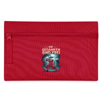 Thoughts Are Free Samurai Warrior Saying - Pencil Case - red - Front