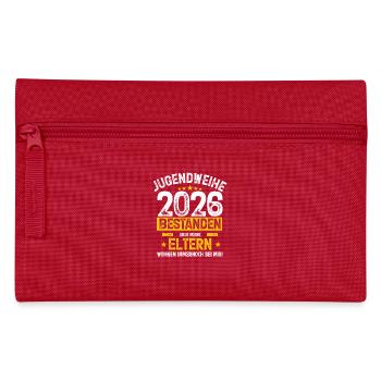 Jugendweihe 2026 Familienzitat - Federtasche - Rot - Vorne