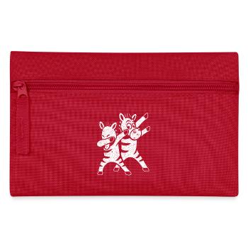 Funny Dancing Zebras Dabbing - Pencil Case - red - Front